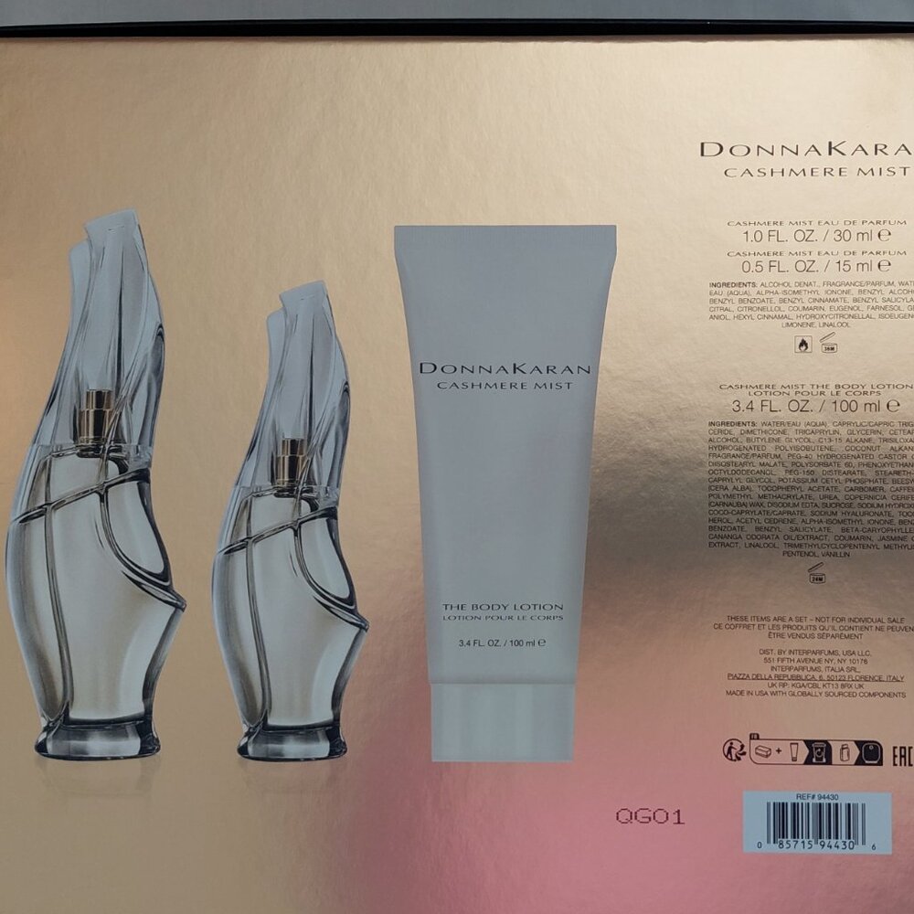 DONNA KARAN Cashmere Mist 3 Pc's Set Eau de Parfum 1.0 oz 0.5 oz Lotion 3.4 oz - Picture 3 of 3